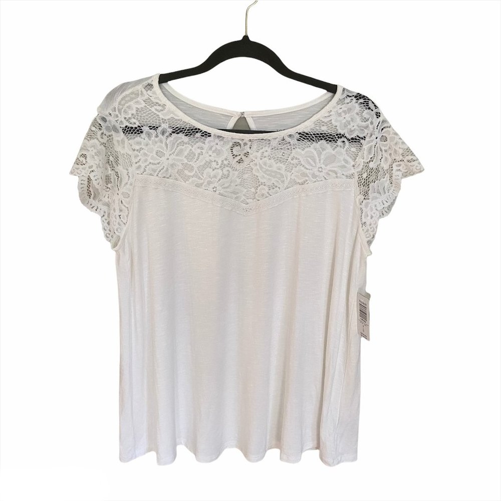 Torrid Super Soft Knit Shirt with Lace NWT